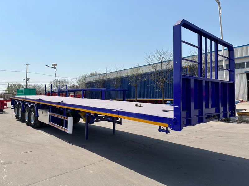 3 Axle Flatbed Semi Trailer with Headboard
