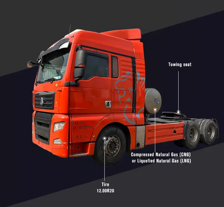 CNG Tractor HOWO 420hp 6x4 used CNG Towing Truck CNG Container Truck