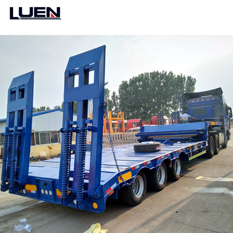 4 Axle Hydraulic Single Axle Low Bed Semi Trailer