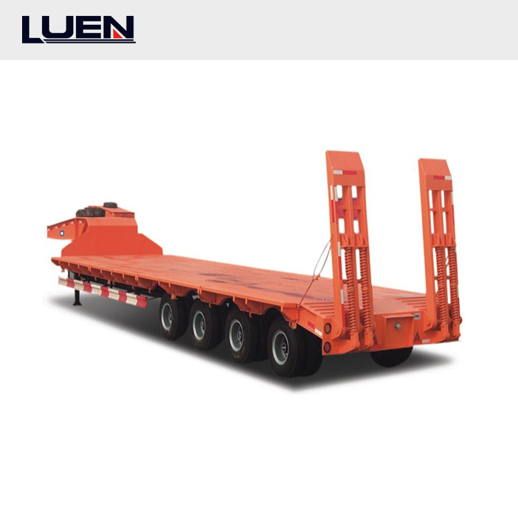 Yellow Hydraulic Single Axle Low Bed Semi Trailer