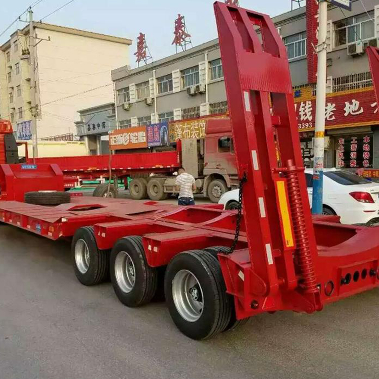 Yellow Hydraulic Single Axle Low Bed Semi Trailer