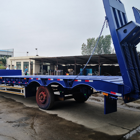 4 Axle Hydraulic Single Axle Low Bed Semi Trailer