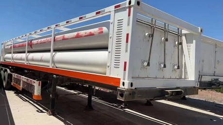 Tri-Axle 12 Tubes CNG Semi Truck Tanker Trailer CNG Tube Skid