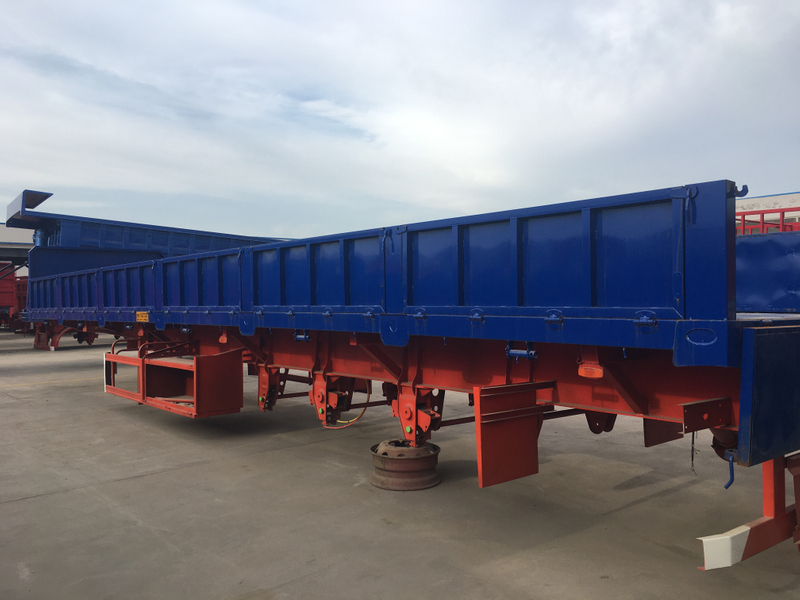 With Ramps Hydraulic Military Flatbed Semi Trailer