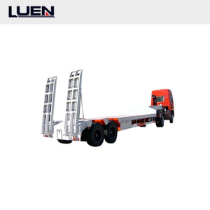 40 Feet Container 3 Axle Flatbed Low Bed Semi Trailer