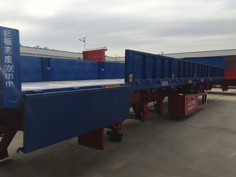 With Ramps Hydraulic Military Flatbed Semi Trailer